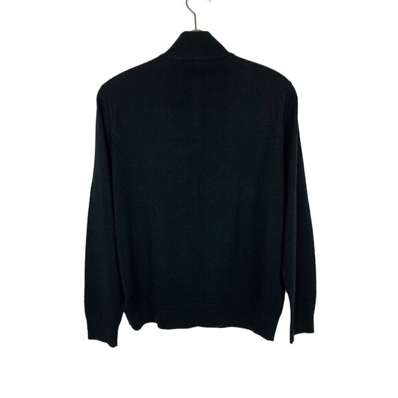Nicklaus Black Quarter Zip Sweater Wool Blend Golf Pullover Small - Picture 3 of 4